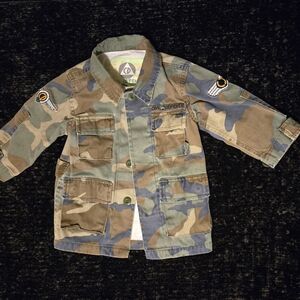 Civil Defense Camouflage Kids 100% Cotton Jacket With Embroidered Patches